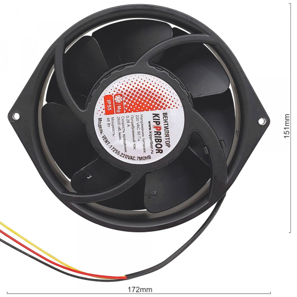 Вентилятор VENT-17255.220VAC.5MOHB
