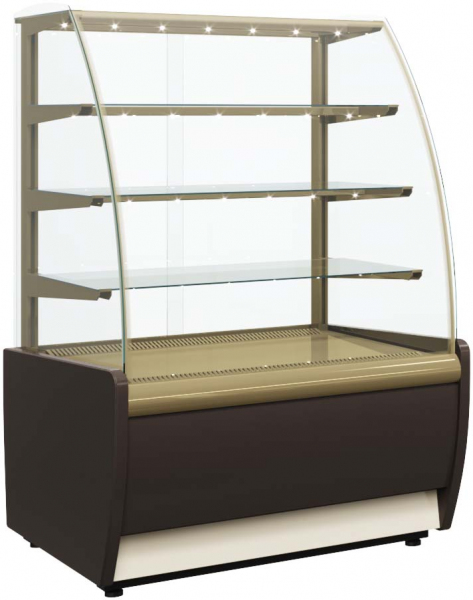 Витрина нейтральная напольная ПОЛЮС K70 N 1,3-1 LIGHT 0012-0109 (Нейтральная 1,3 CARBOMA)