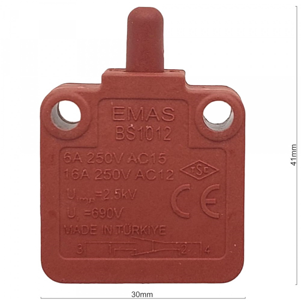 Микровыключатель BS1012 1но+1нз, 250 в AC, 16 а