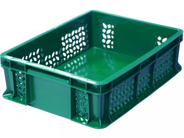 Ящик L 40см W 30см H 12см полиэтилен низкого давления (HDPE) цвет зеленый Тара 701.02.02 зеленый