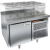 Стол морозильный низкий, GN1/1, L0.90м, борт H50мм, 1 двери глухая, ножки, -18/-10С, нерж.сталь, дин.охл., агрегат справа, R404a